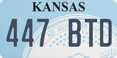 KS license plate 447BTD