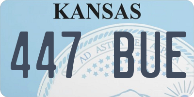 KS license plate 447BUE