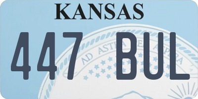 KS license plate 447BUL