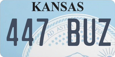 KS license plate 447BUZ
