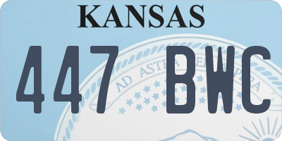 KS license plate 447BWC