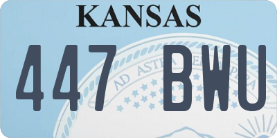 KS license plate 447BWU