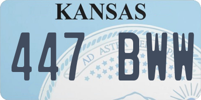 KS license plate 447BWW