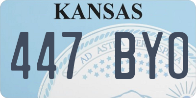 KS license plate 447BYO