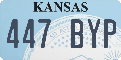 KS license plate 447BYP