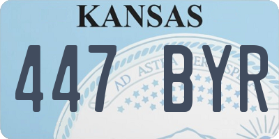 KS license plate 447BYR