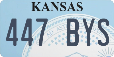 KS license plate 447BYS