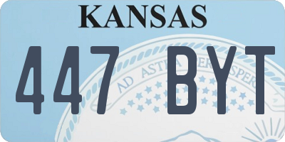 KS license plate 447BYT