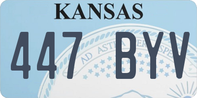 KS license plate 447BYV