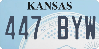 KS license plate 447BYW