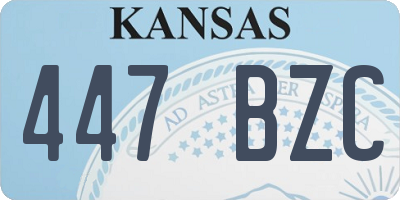 KS license plate 447BZC