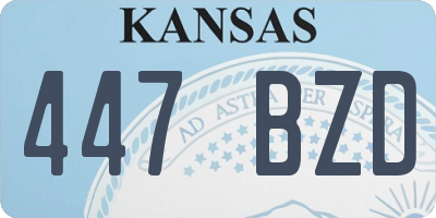 KS license plate 447BZD