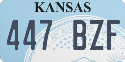 KS license plate 447BZF