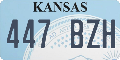 KS license plate 447BZH