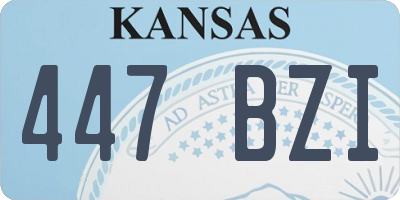 KS license plate 447BZI
