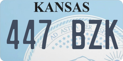 KS license plate 447BZK