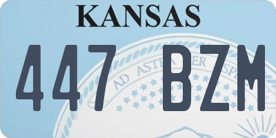 KS license plate 447BZM