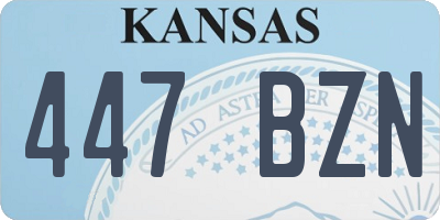KS license plate 447BZN