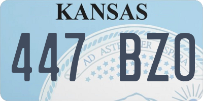KS license plate 447BZO
