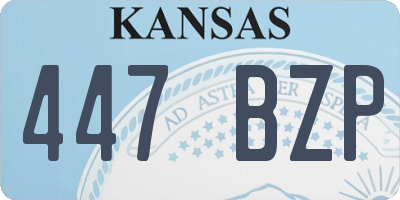 KS license plate 447BZP