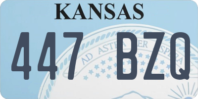 KS license plate 447BZQ