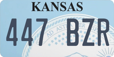KS license plate 447BZR