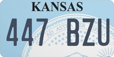 KS license plate 447BZU