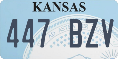 KS license plate 447BZV