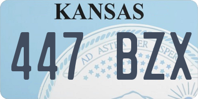 KS license plate 447BZX