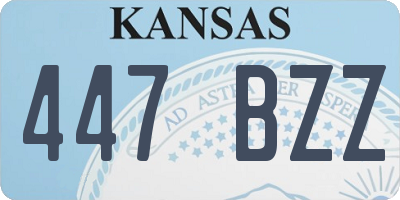 KS license plate 447BZZ