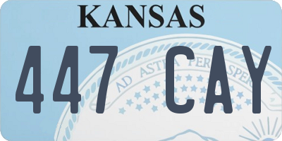 KS license plate 447CAY