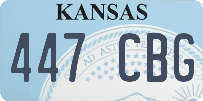KS license plate 447CBG
