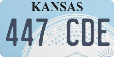 KS license plate 447CDE