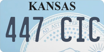 KS license plate 447CIC