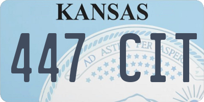 KS license plate 447CIT