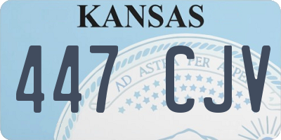 KS license plate 447CJV