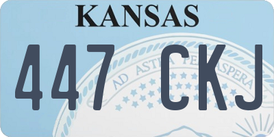 KS license plate 447CKJ