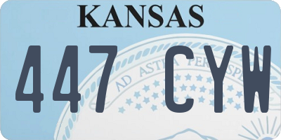 KS license plate 447CYW
