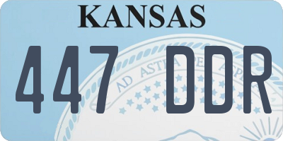 KS license plate 447DDR