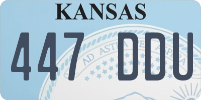 KS license plate 447DDU