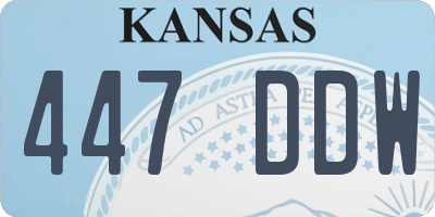 KS license plate 447DDW