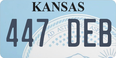 KS license plate 447DEB
