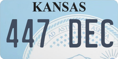 KS license plate 447DEC
