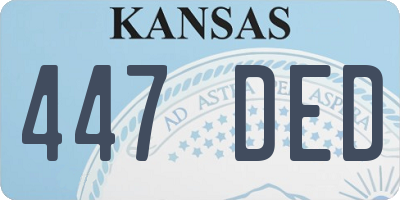 KS license plate 447DED