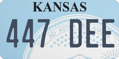 KS license plate 447DEE