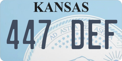 KS license plate 447DEF
