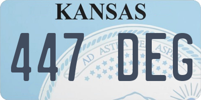 KS license plate 447DEG