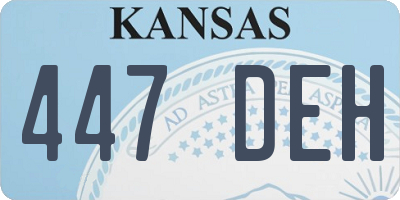 KS license plate 447DEH