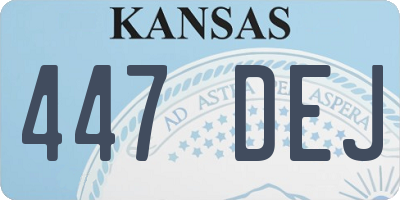 KS license plate 447DEJ