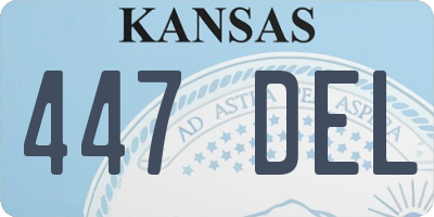 KS license plate 447DEL